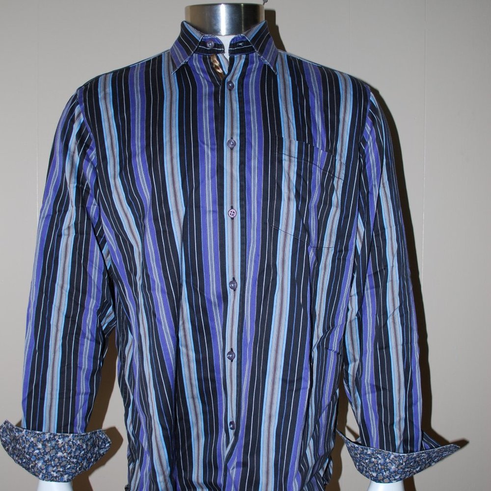 Striped Bugatchi Button Down Size Large - image 2